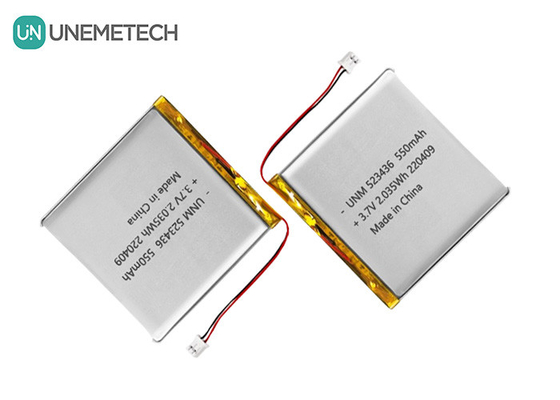 Batería de polímero de iones de litio 3.7V 550mAh 523436 Batería de polímero de li recargable para rastreador GPS