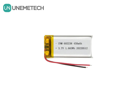 Batería de iones de litio 602238 3.7V 450mAh Batería recargable de iones de litio para rastreador de mascotas