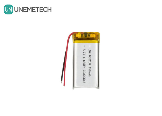 Batería de iones de litio 602238 3.7V 450mAh Batería recargable de iones de litio para rastreador de mascotas