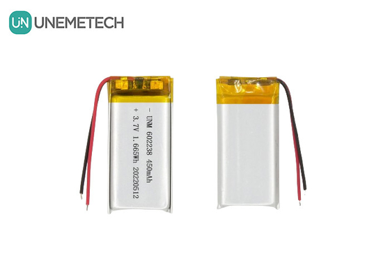 Batería de iones de litio 602238 3.7V 450mAh Batería recargable de iones de litio para rastreador de mascotas