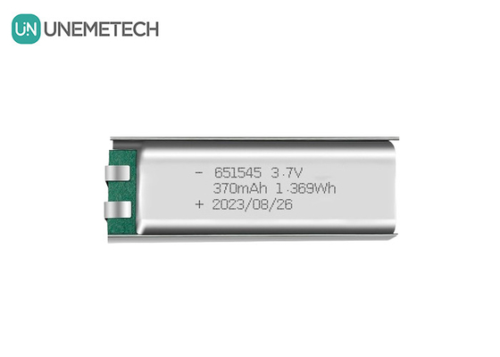 3.7V 370mAh 651545 Batería recargable de litio de iones de litio para productos digitales