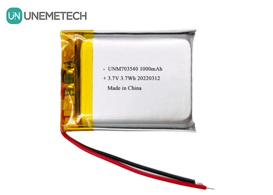 Batería LiPo 1000mAh 703540 3.7V Batería recargable de Li Polymer para productos electrónicos