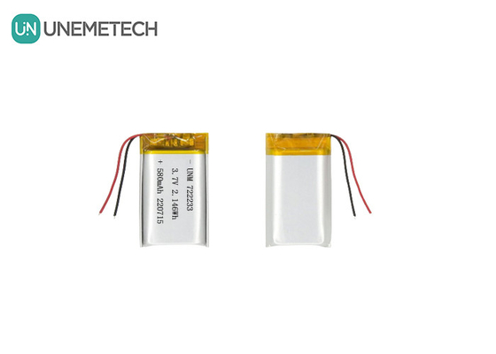 Baterías de poliéster de litio 722233 3.7V 580mAh Batería LiPo de China Fabricante
