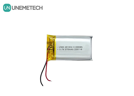 Batería de polímero de iones de litio recargable de ciclo profundo 3.7V 270mAh 481834 Para gafas inteligentes