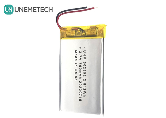 3.7V 760mAh Batería recargable de iones de litio de polímero 502852 para luces LED