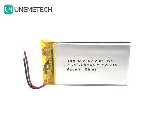 3.7V 760mAh Batería recargable de iones de litio de polímero 502852 para luces LED