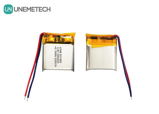 Batería de polímero de litio de alto voltaje 3.8V 200mAh 521920 para relojes inteligentes