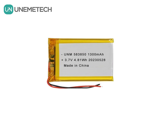 3.7V 1300mAh Batería estándar de iones de litio de polímero 583850 para productos electrónicos
