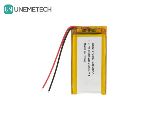 3.7V 2350mAh Batería de polímero de litio de alta capacidad 673867 Para bancos de energía
