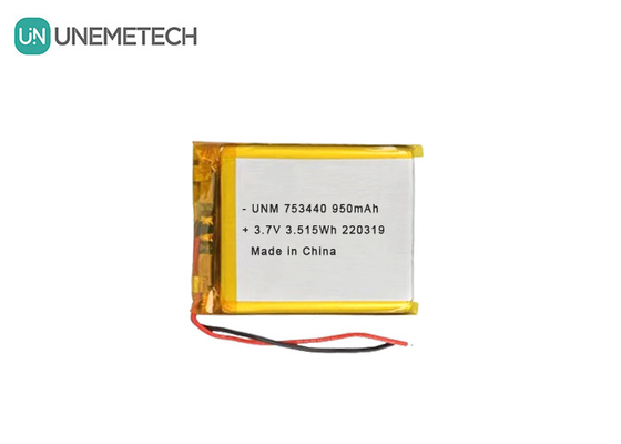 3Batería de polímero de litio de.7V 950mAh 753440 Batería de bolso para cámara en miniatura