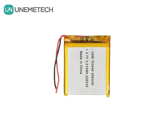 3Batería de polímero de litio de.7V 950mAh 753440 Batería de bolso para cámara en miniatura