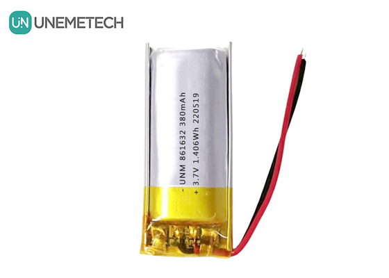 1S Baterías LiPo 3.7V 380mAh Batería recargable de Li-polímero 861632 para lámpara de mesa
