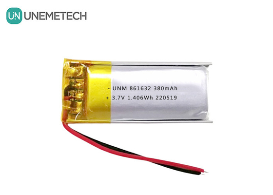 1S Baterías LiPo 3.7V 380mAh Batería recargable de Li-polímero 861632 para lámpara de mesa