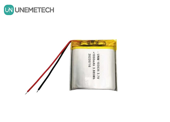 3.7V 1050mAh Diseño compacto personalizado Batería Lipo 103535 para proyectores en miniatura