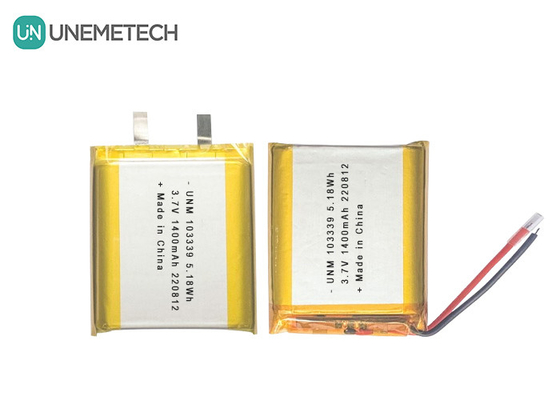 3.7V 1400mAh Batería de polímero de iones de litio de alto rendimiento 103339 para coches de juguete