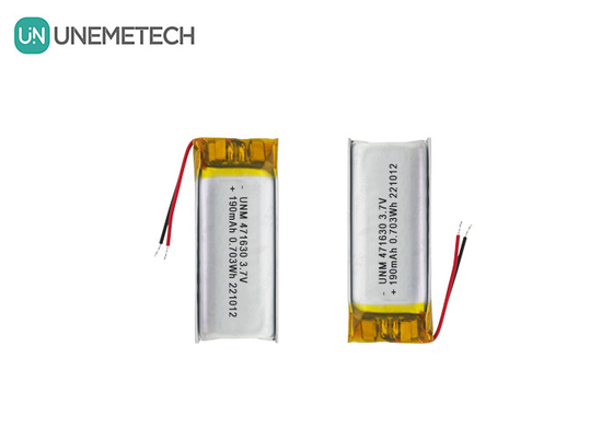 Batería LiPo con certificación CE 471630 3.7V 190mAh Batería de Li-polímero para electrónica portátil