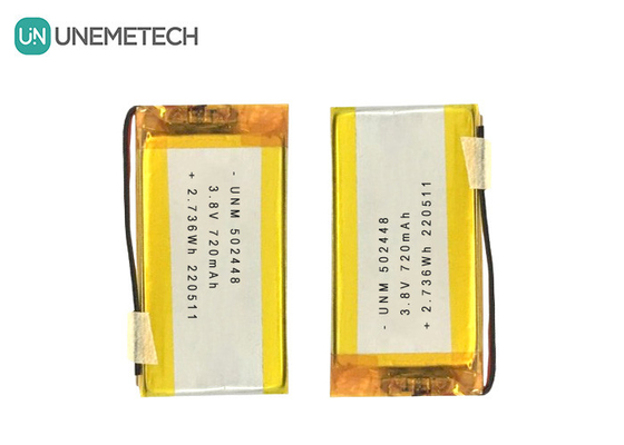 3.8V 720mAh LiPo Batería de alto voltaje LiHV 502448 para auriculares Bluetooth