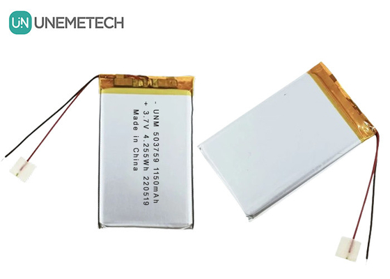3.7V 1150mAh 503759 Batería recargable Lipo Polymer personalizada para grabadora