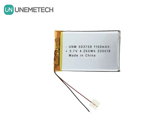 3.7V 1150mAh 503759 Batería recargable Lipo Polymer personalizada para grabadora