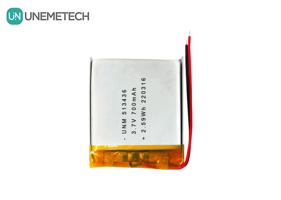 3.7V 700mAh 513436 Batería recargable de iones de litio para rastreadores GPS