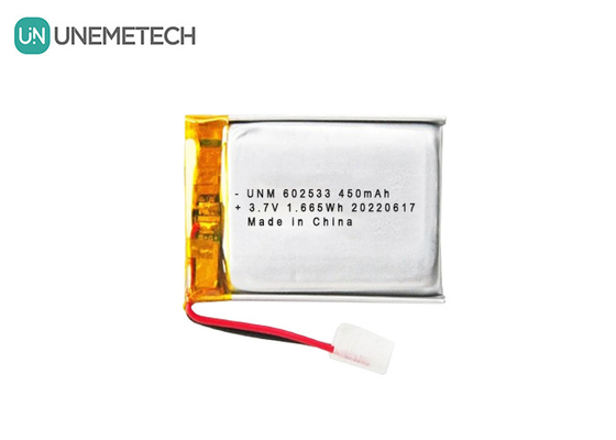 Recargable 3.7V 450mAh 602533 Batería Lipo de ciclo profundo para relojes inteligentes