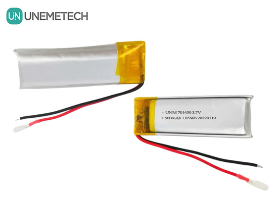 3.7V 500mAh 701450 Batería recargable de polímero de litio para sensores de temperatura
