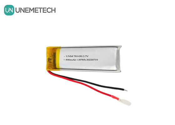 3.7V 500mAh 701450 Batería recargable de polímero de litio para sensores de temperatura