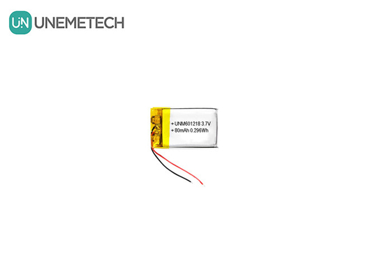 601218 3.7V 80mAh Recargable Batería de Polimero de Litio Pequeño Para Gafas Inteligentes