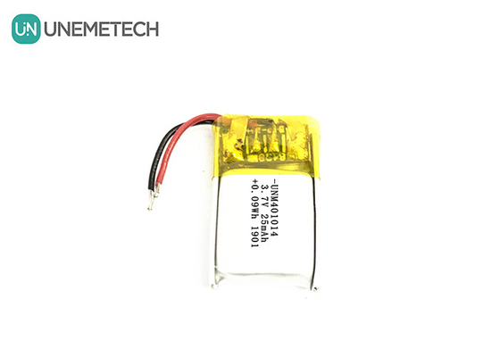 3.7V 25mAh 401014 Batería Lipo recargable ultra pequeña para gafas inteligentes