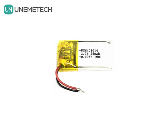 3.7V 25mAh 401014 Batería Lipo recargable ultra pequeña para gafas inteligentes