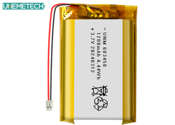 3.7V 1200mAh Batería recargable de polímero de litio 603450 con aprobación CE para electrónica
