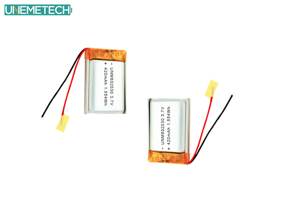 3.7V 420mAh 802030 Batería de litio de polímero recargable para dispositivos electrónicos