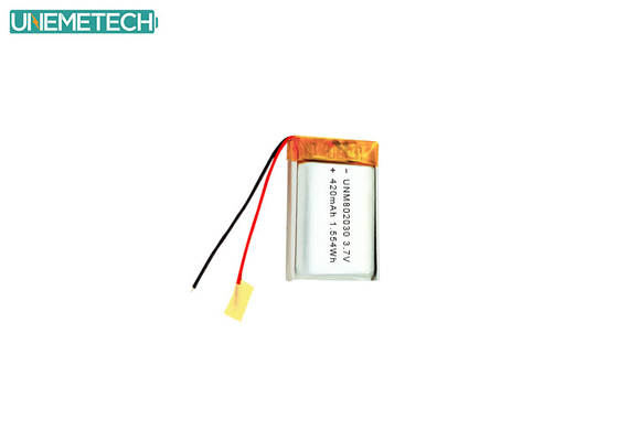 3.7V 420mAh 802030 Batería de litio de polímero recargable para dispositivos electrónicos