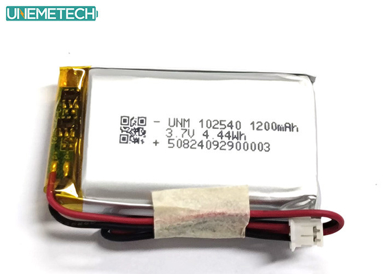 1200 mAh 2C Batería de polímero de litio de carga rápida 3.7V 102540 Para producto médico