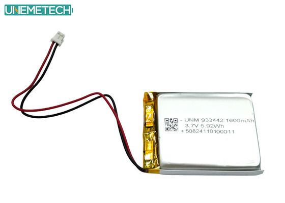 Batería de Li-Polymer personalizada 3.7V 1600mAh 933442 Batería de Litio Polímero para productos médicos