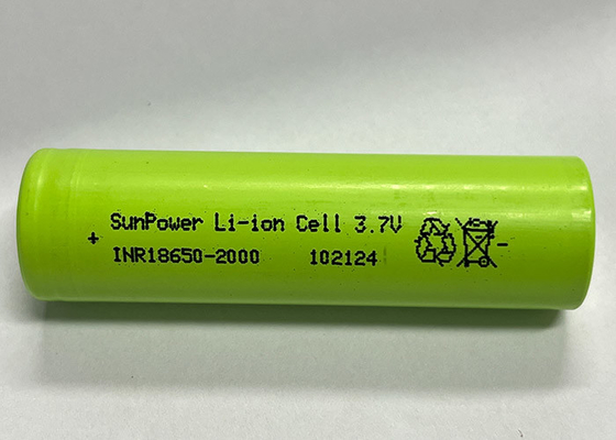 SunPower 18650 2000mAh 20A Batería recargable de iones de litio Celular de 3.7V Baterías de iones de litio para herramientas eléctricas