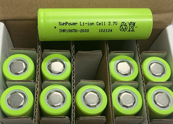 SunPower 18650 2000mAh 20A Batería recargable de iones de litio Celular de 3.7V Baterías de iones de litio para herramientas eléctricas