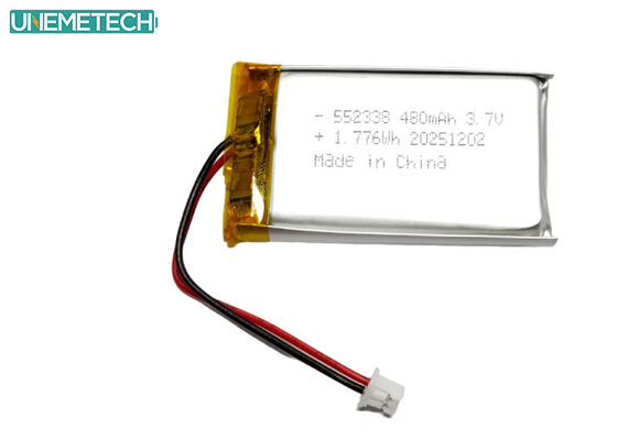 Calidad Batería recargable de polímero de Li 552338 3,7 V 480 mAh con directiva de baterías para electrónica de consumo Fábrica