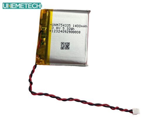 Calidad 4.35V Baterías LiPo de alto voltaje 754335 3.8V 1400mAh Batería de litio recargable de polímero Fábrica