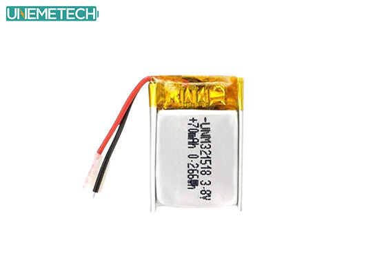 Calidad 3Batería de iones de Li de alta tensión de.8V Batería de Lipo Ultra Pequeña de 4.35V 70mAh 321518 Para rastreador GPS Fábrica