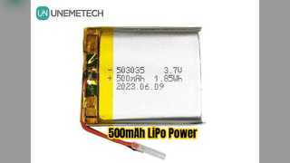 Batería LiPo de 500 mAh, alimentación electrónica portátil de 3,7 V